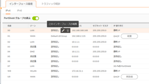 SonicwallでSSH接続する為の説明画像。ネットワーク画面